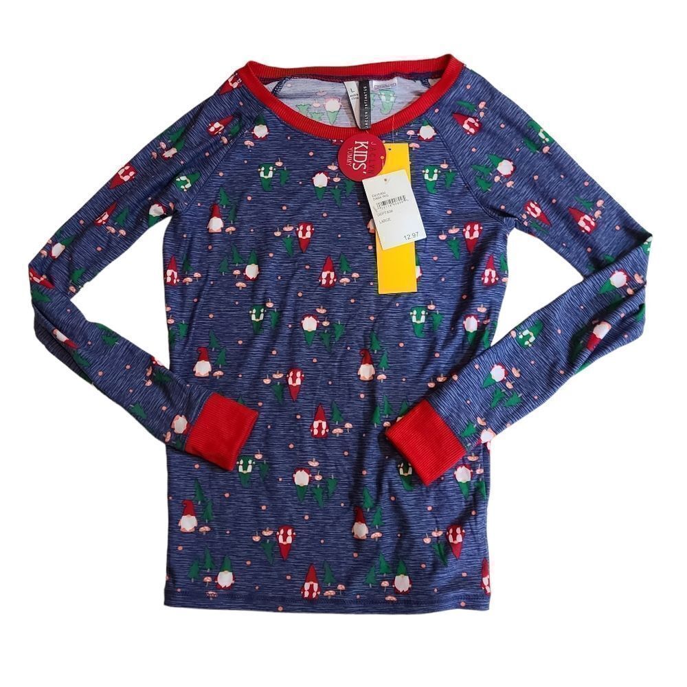 Kids Jaclyn Intimates Holiday‎ Gnome Pajama Top Size Large